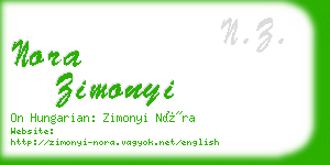 nora zimonyi business card